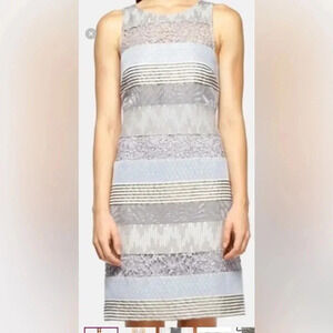 Kay Unger Striped Media dress size 10 subtle sequins